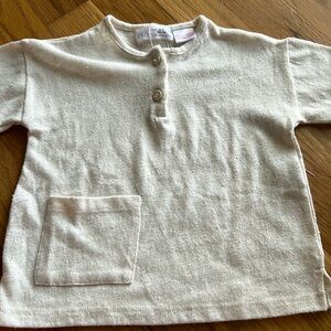 Zara Basic cream top 9-12m NWOT